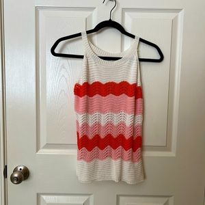 70s inspired knit high neck tank top s/m